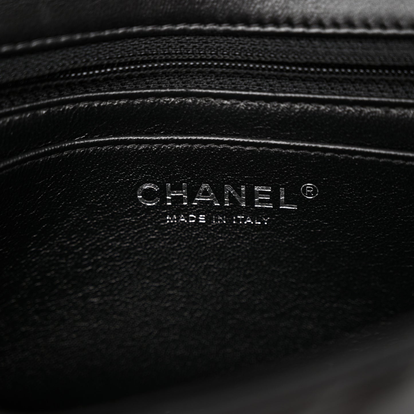 Lambskin Quilted Mini Rectangular Flap Black