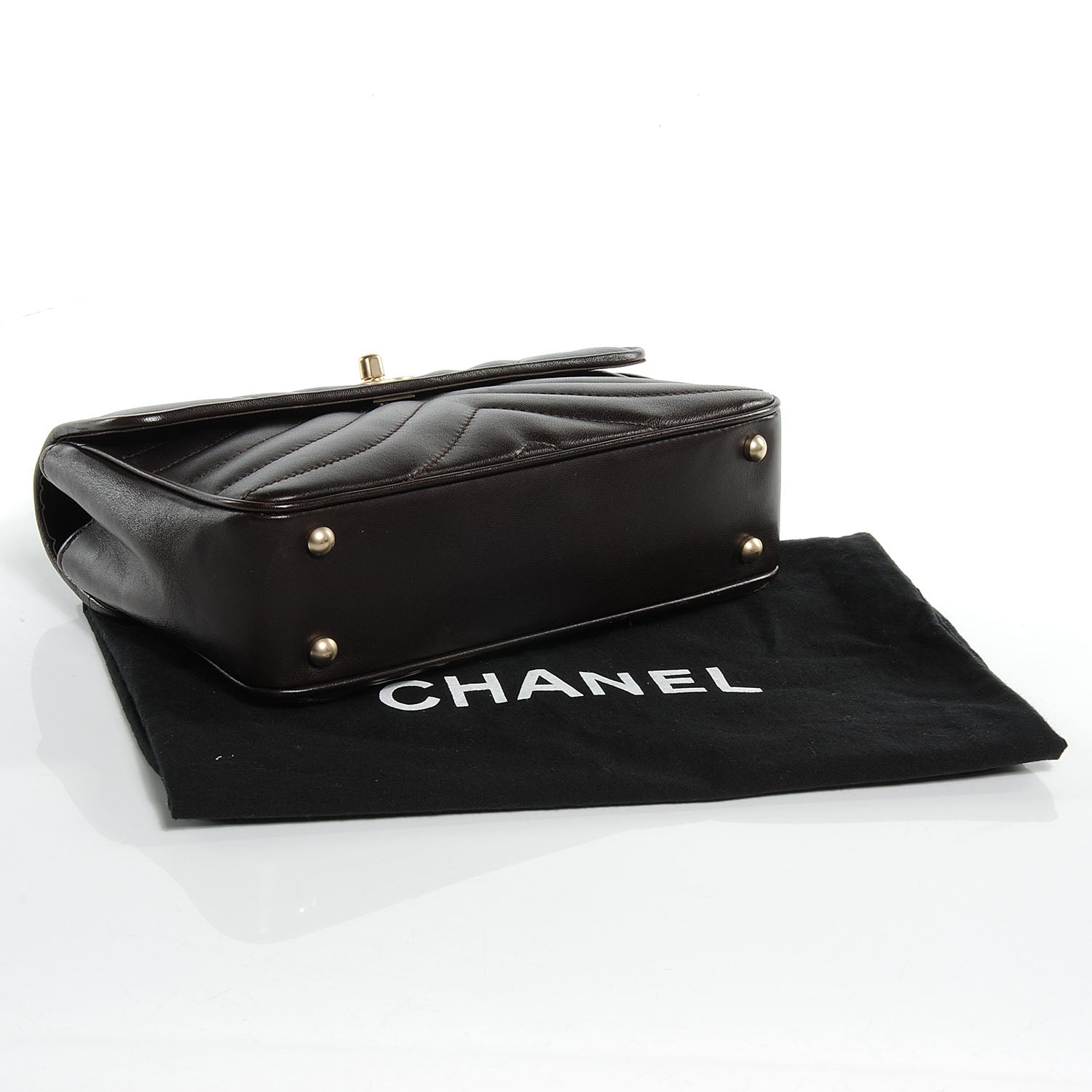 Chanel Lambskin Small Chevron Flap Dark Brown 4 of 7