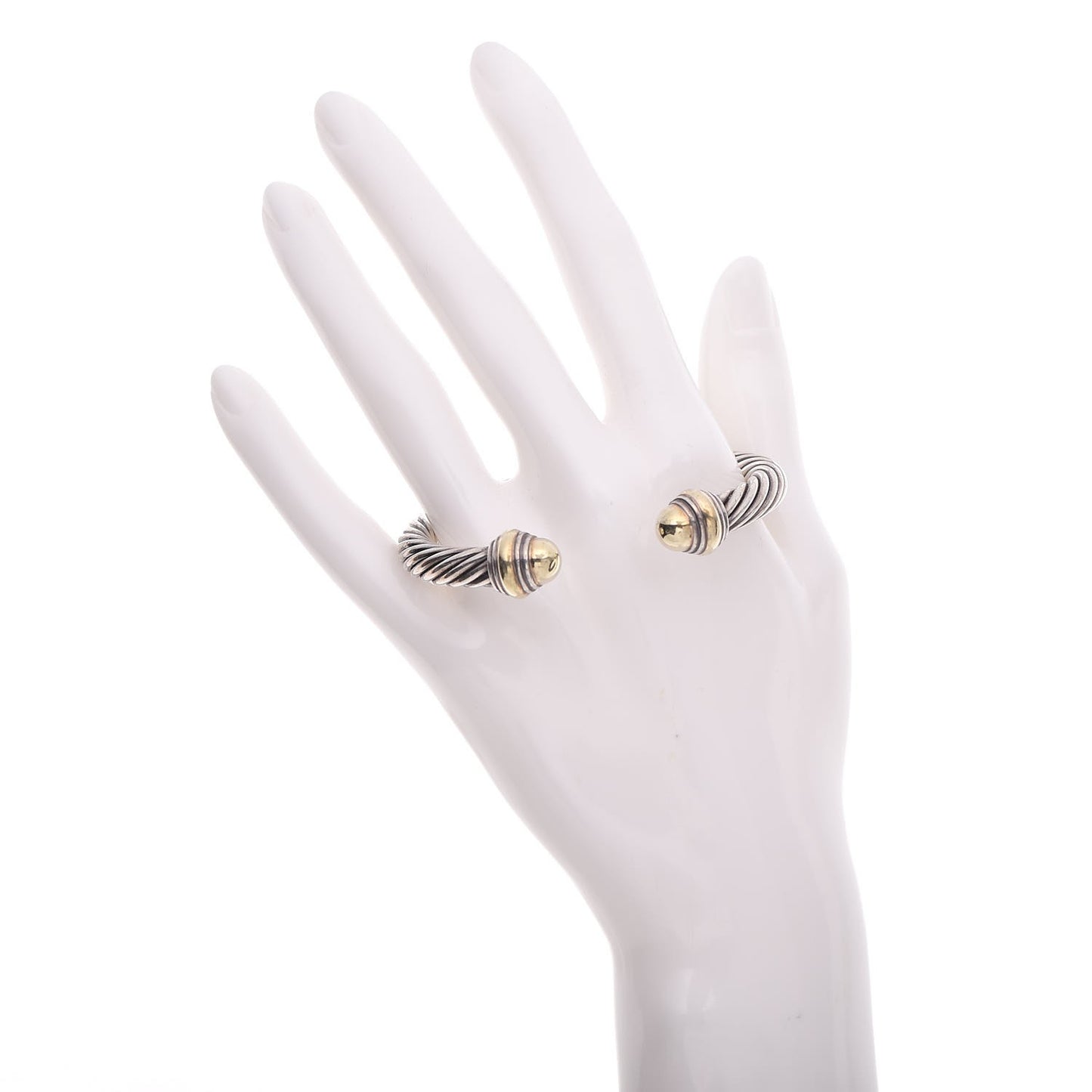 Sterling Silver 14K Yellow Gold 7mm Cable Classics Bracelet
