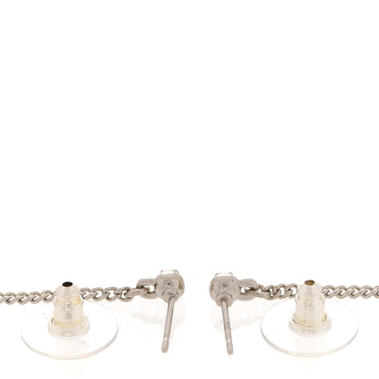 Chanel Baguette Crystal CC Drop Earrings Silver 3 of 5
