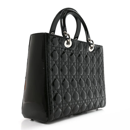 Christian Dior Patent Cannage Large Lady Dior Black 3 of 10