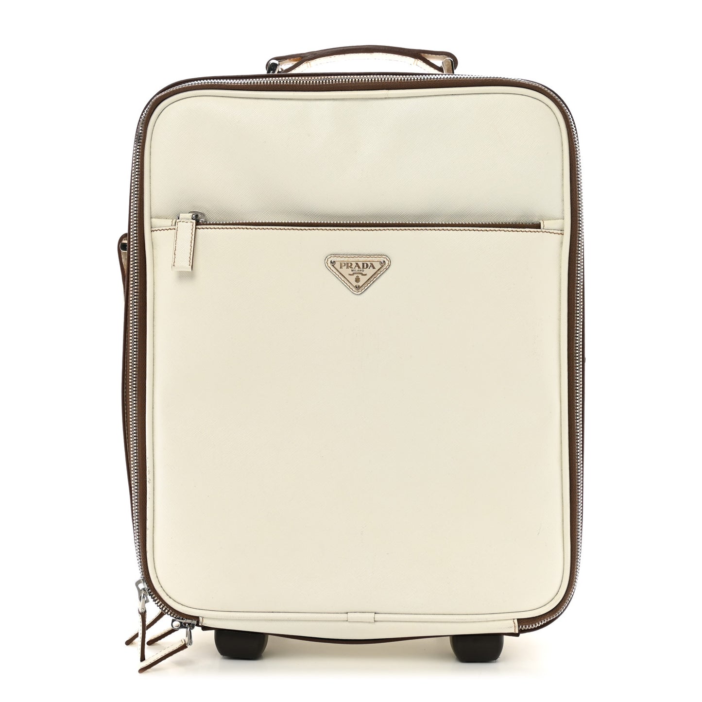 Saffiano Travel Trolley Luggage White