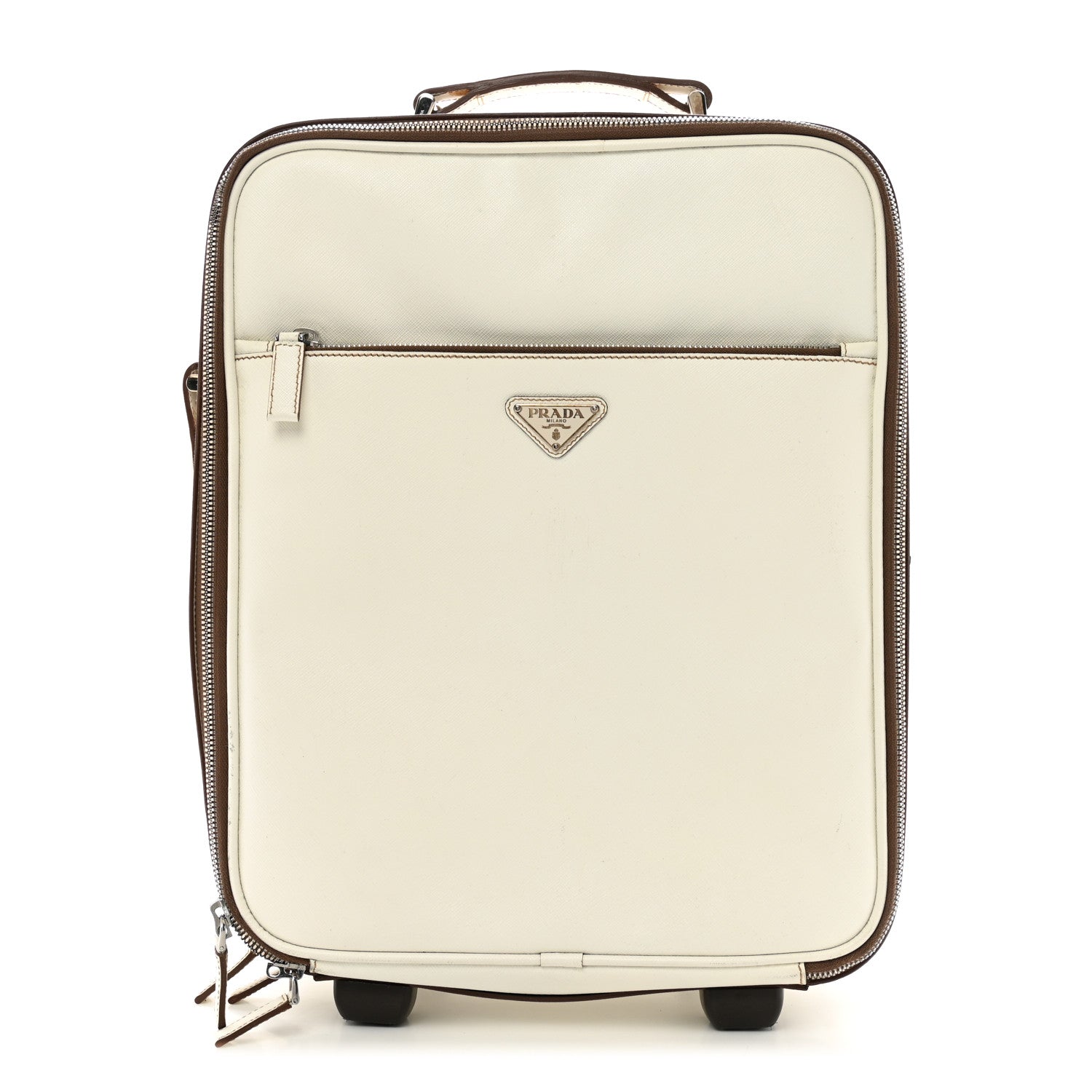 Prada Saffiano Travel Trolley Luggage White 1 of 15