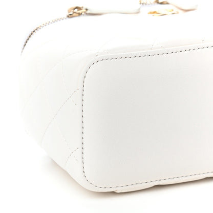 Chanel Lambskin Quilted Pearl Crush Small Vanity Case With Chain White 8 of 9