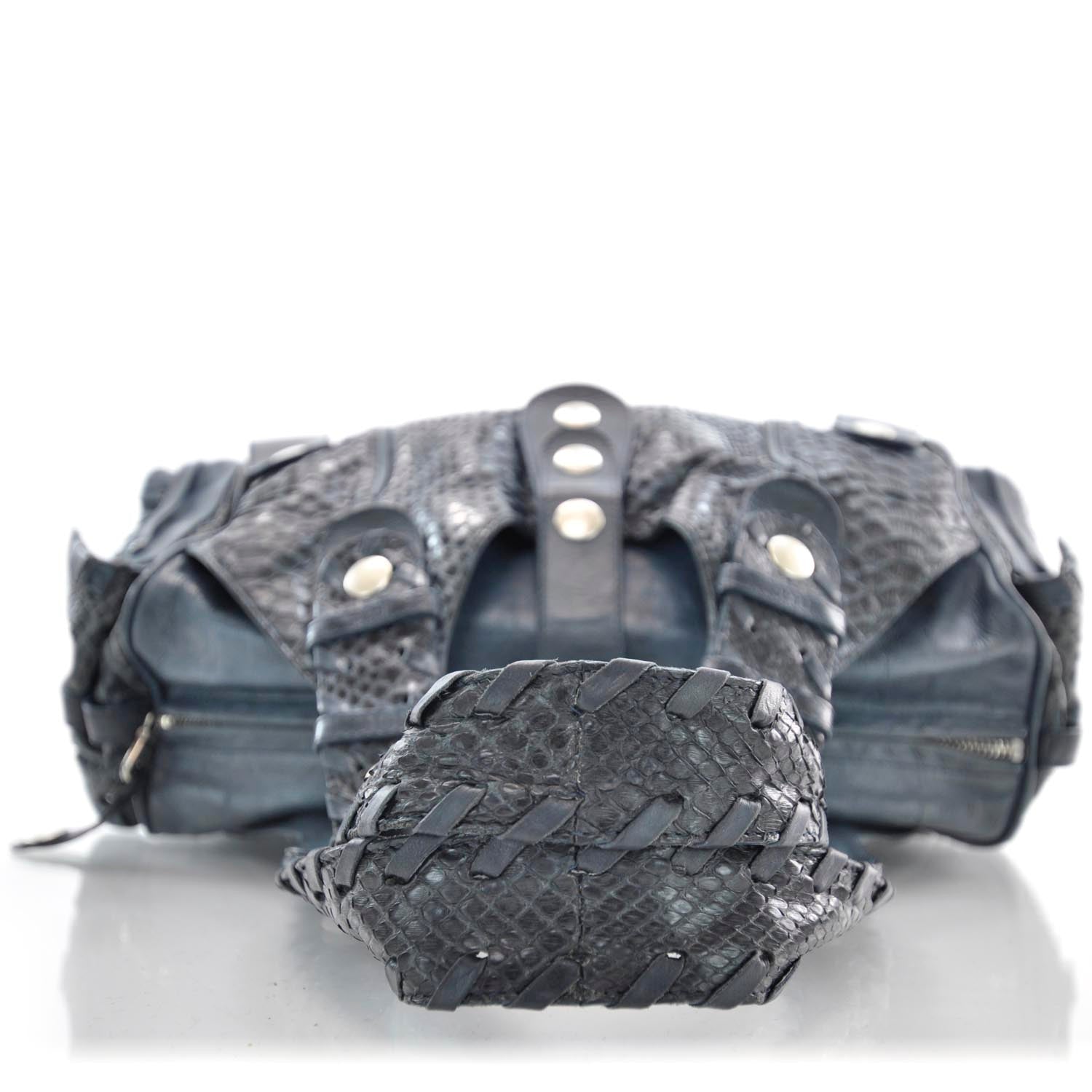 Chloe Python Silverado Shoulder Bag Blue 5 of 10