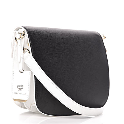 MCM Visetos Calfskin Small Patricia Crossbody Bag Cognac Black White 3 of 11