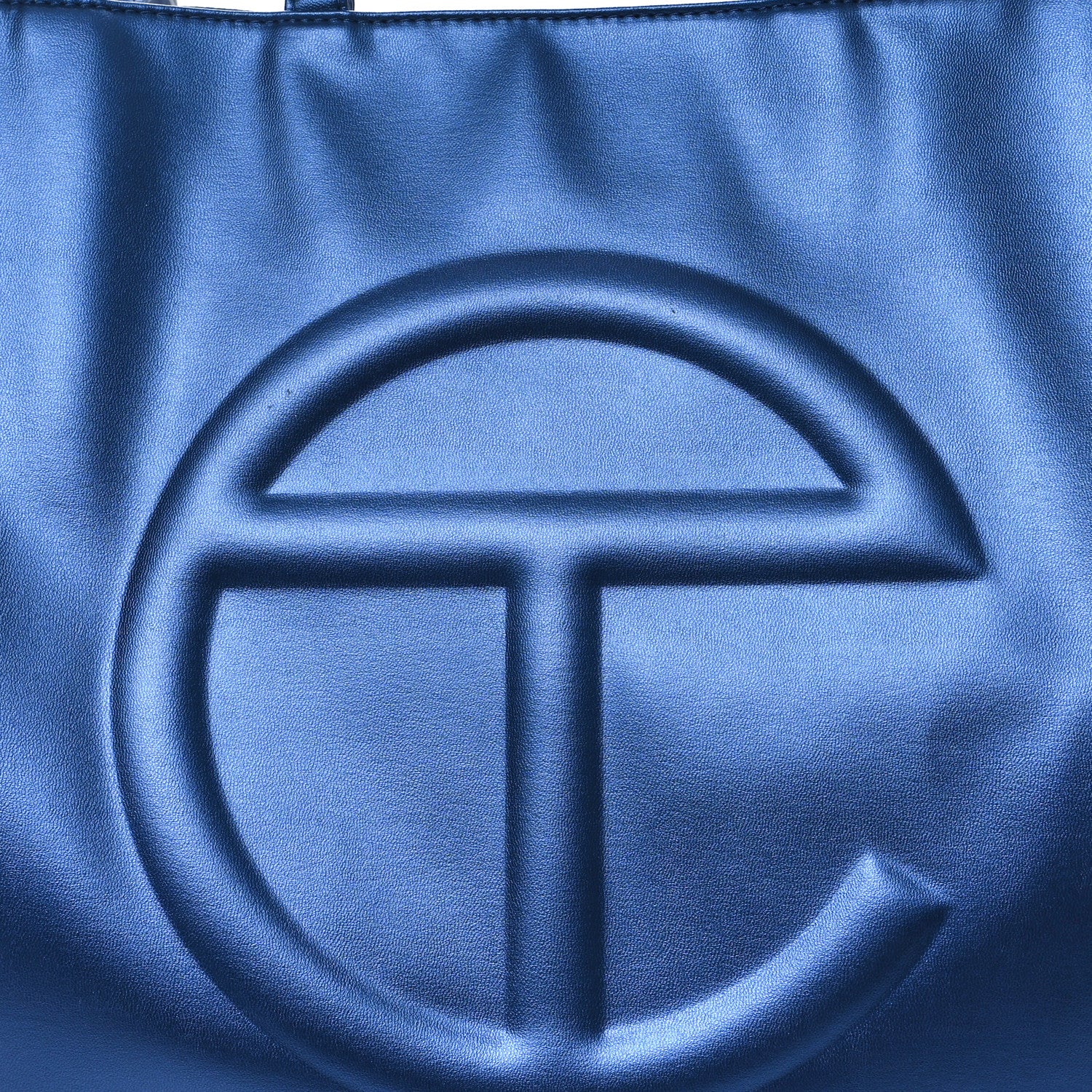 Telfar Metallic Vegan Leather Large Shopping Bag Cobalt 8 of 11