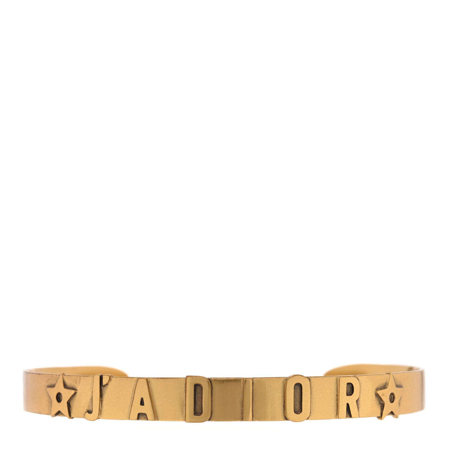 Metal J'Adior Logo Choker Necklace Antique Gold