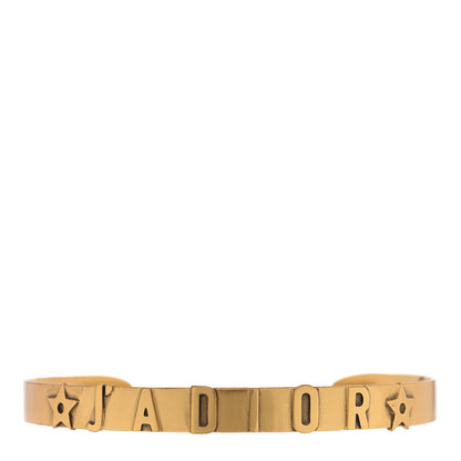 Christian Dior Metal J'Adior Logo Choker Necklace Antique Gold 1 of 4