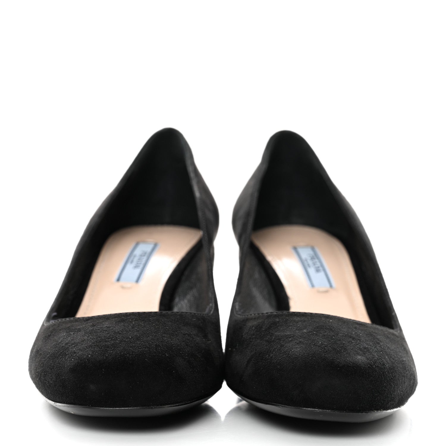 Prada Suede Block Heel Pump 38.5 Black 2 of 7