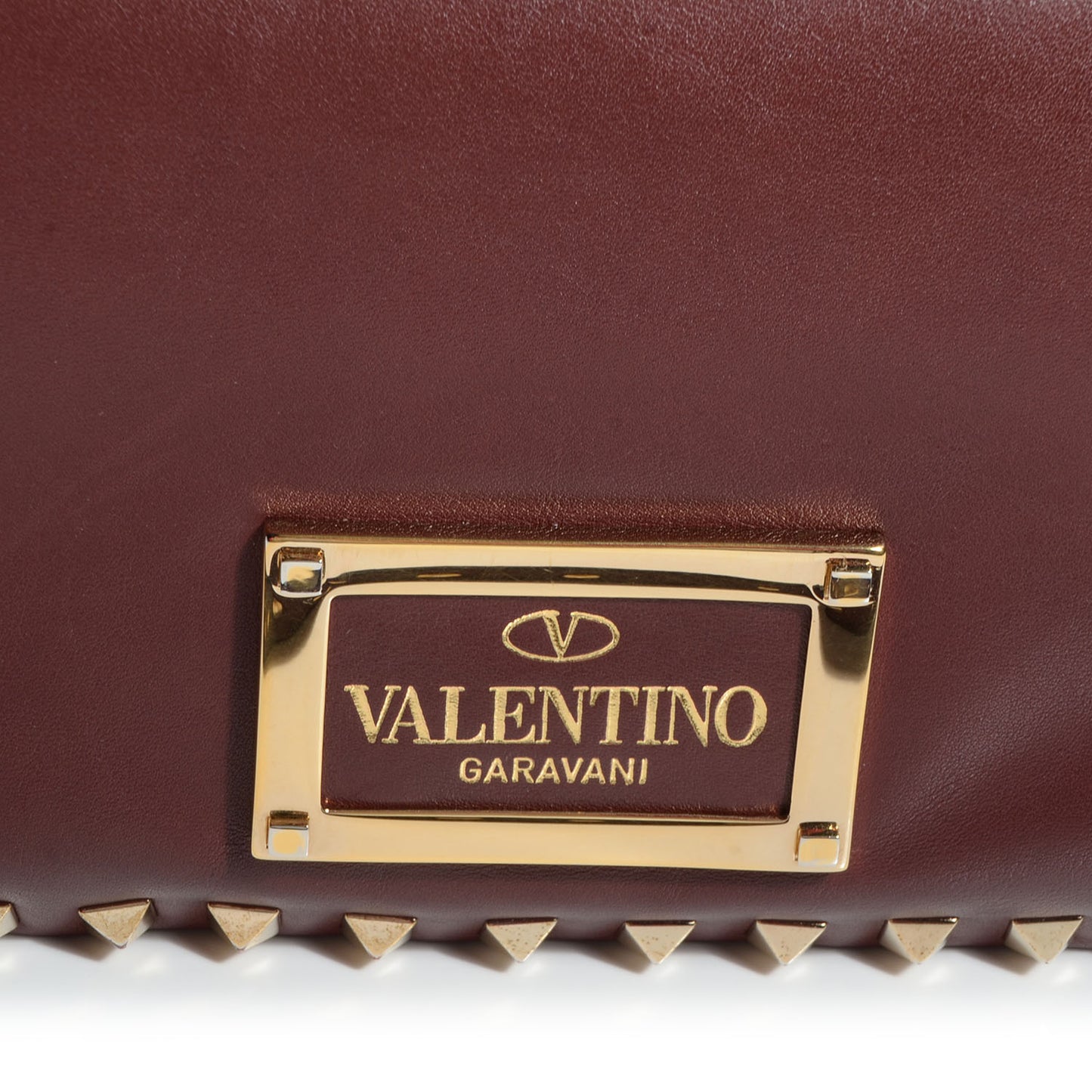 Vitello Medium Rockstud All Over Tote Brun