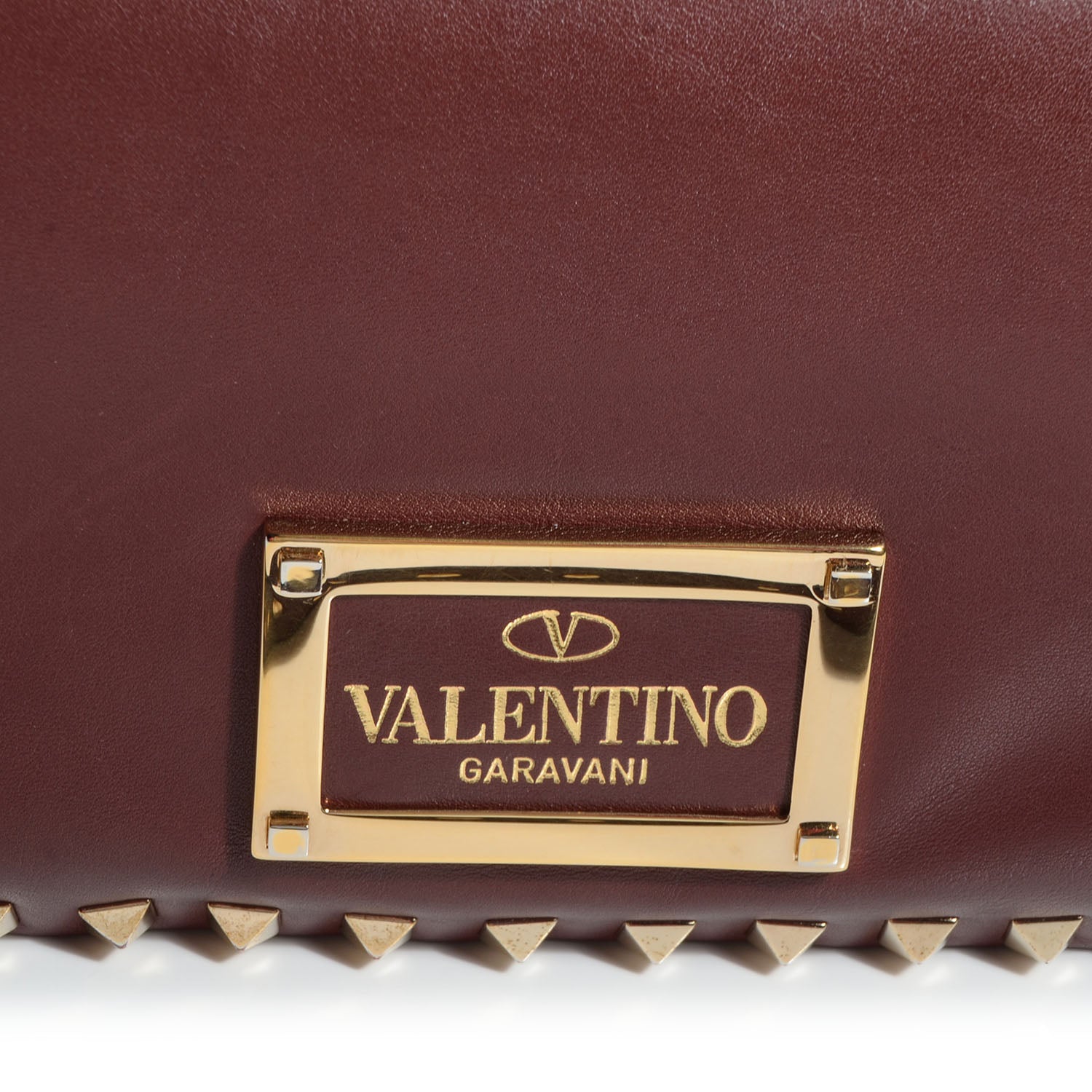Valentino Garavani Vitello Medium Rockstud All Over Tote Brun 5 of 9