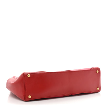 Chanel Calfskin CC Stitched Tote Red 4 of 20