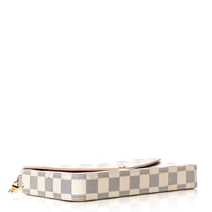Louis Vuitton Damier Azur Pochette Felicie Chain Wallet Rose Ballerine 5 of 14