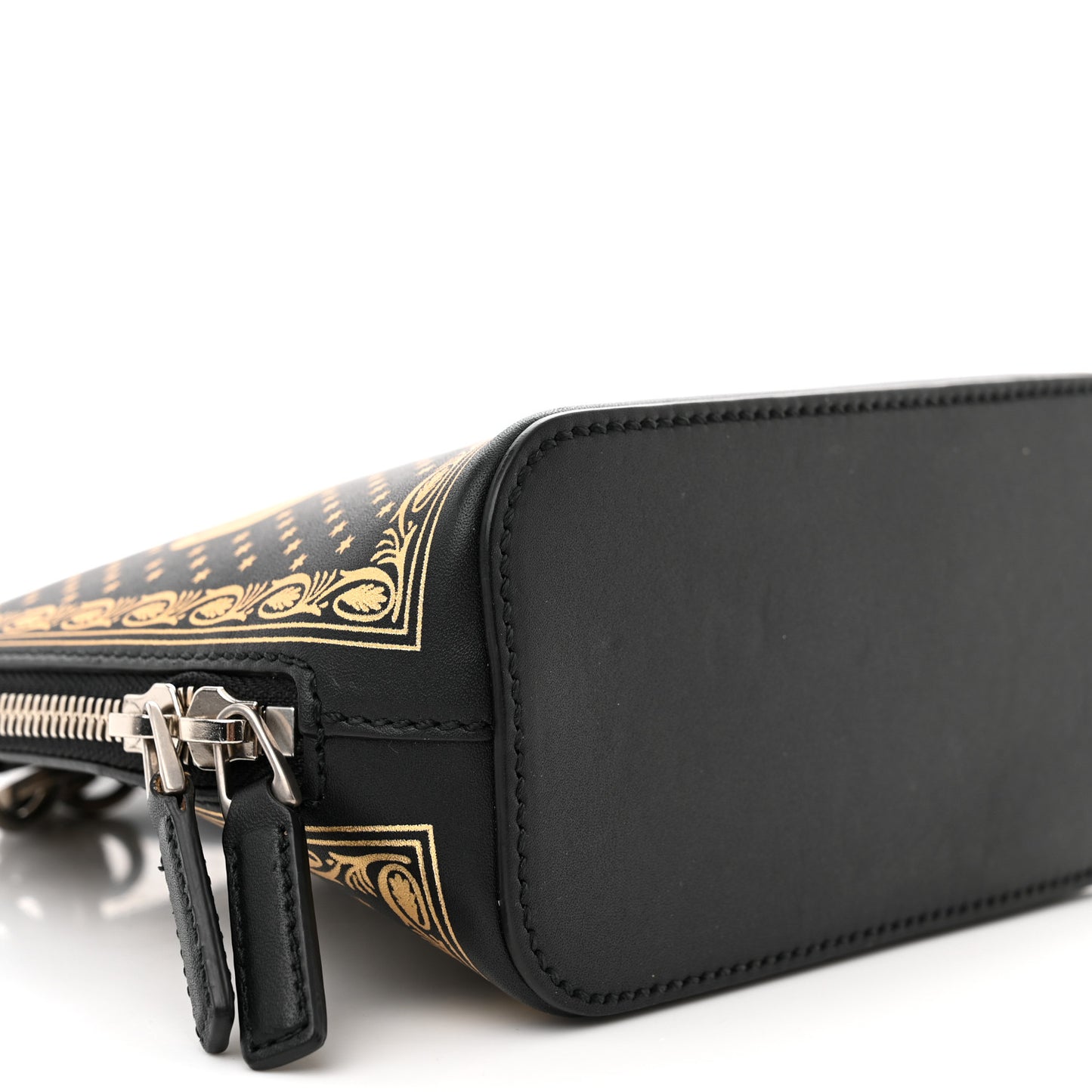 X SEGA Calfskin GUCCY Stars Mini Dome Shoulder Bag Black Gold