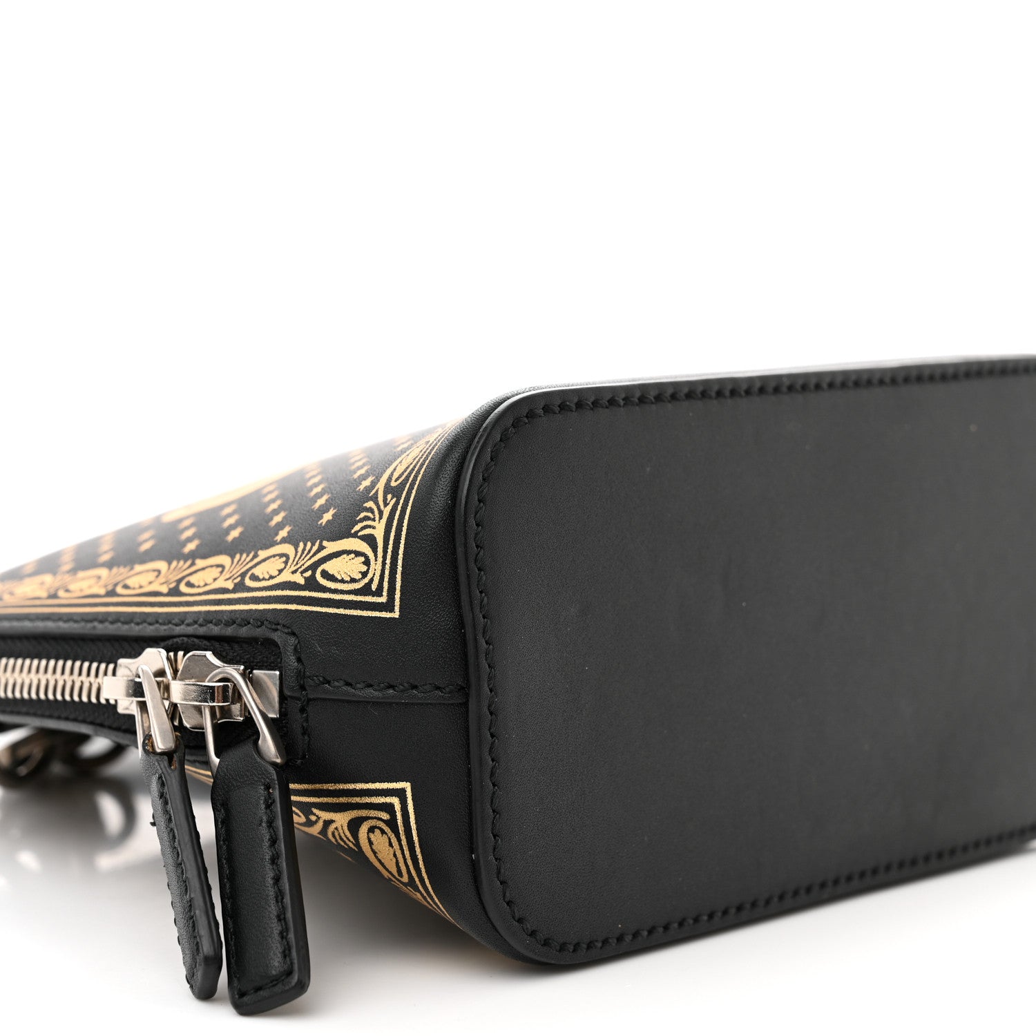 Gucci X SEGA Calfskin GUCCY Stars Mini Dome Shoulder Bag Black Gold 9 of 14