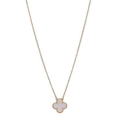Van Cleef & Arpels 18K Yellow Gold Mother of Pearl Vintage Alhambra Pendant Necklace 1 of 4