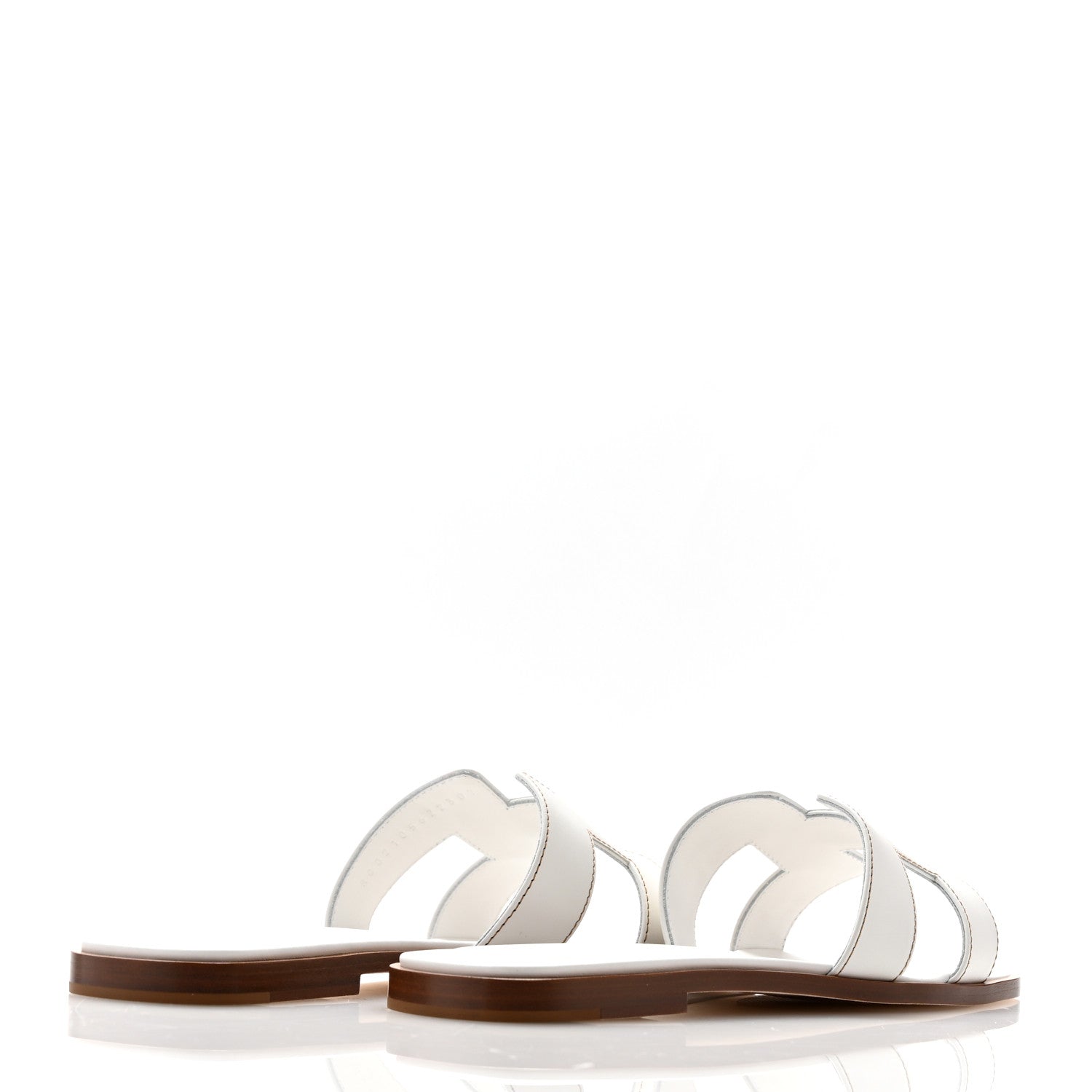 Hermes Box Calfskin Oran Sandals 38.5 White 5 of 10