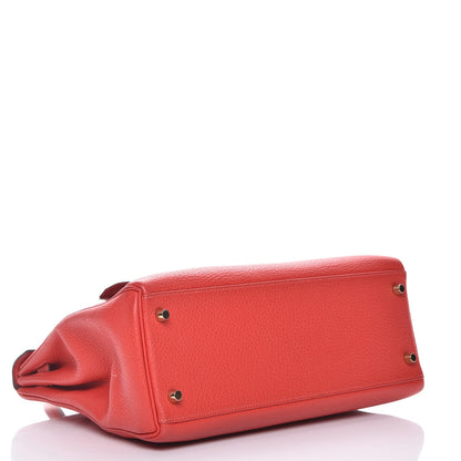 Hermes Taurillon Clemence Kelly Retourne 28 Rouge Pivoine 5 of 28