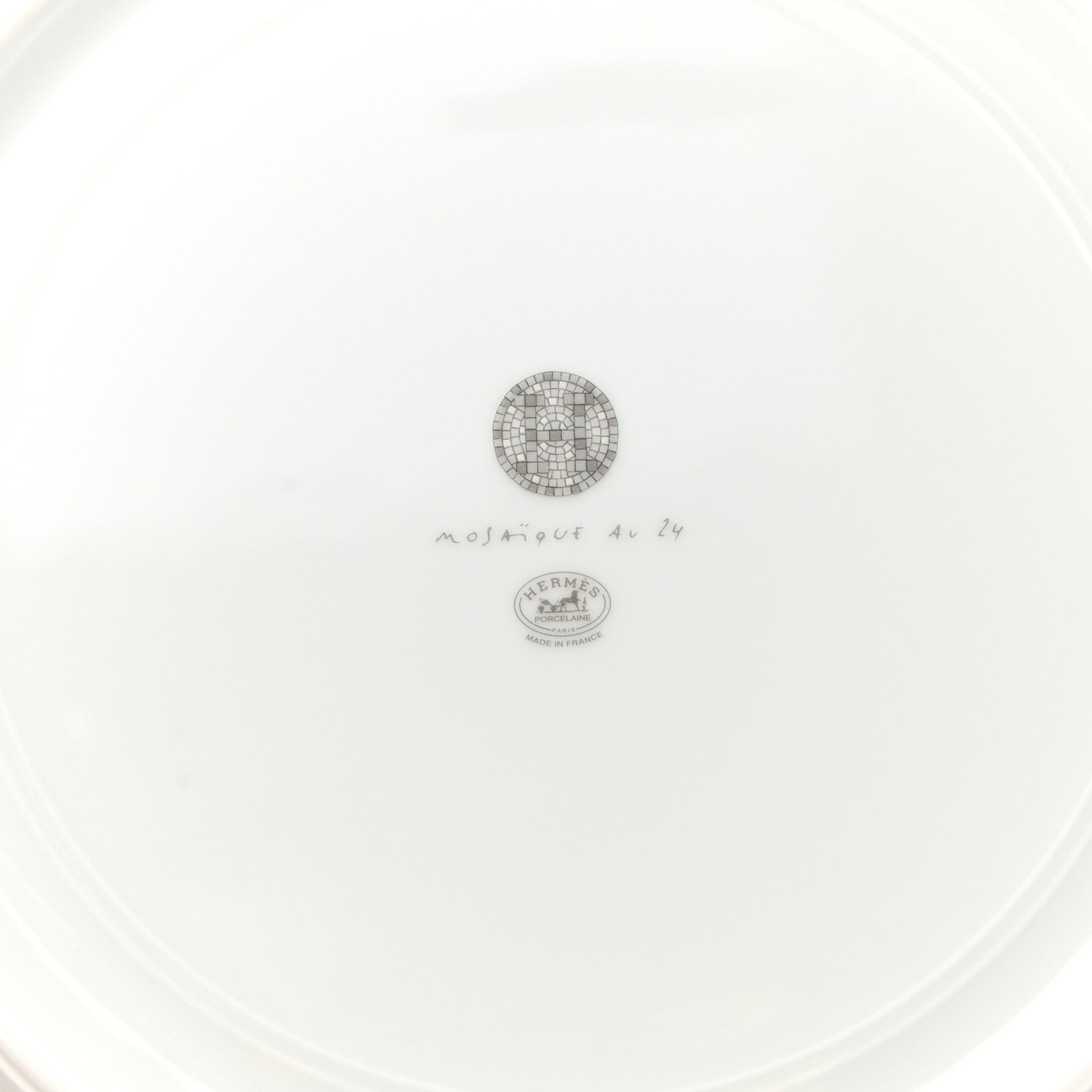 Hermes Porcelain Mosaique Au 24 Platine Presentation Plate Set of 2 5 of 7
