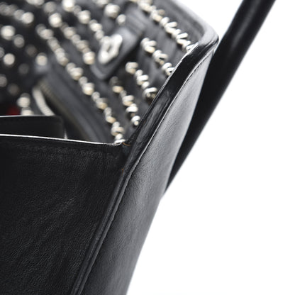 Prada Soft Calfskin Studded East West Tote Black 12 of 12