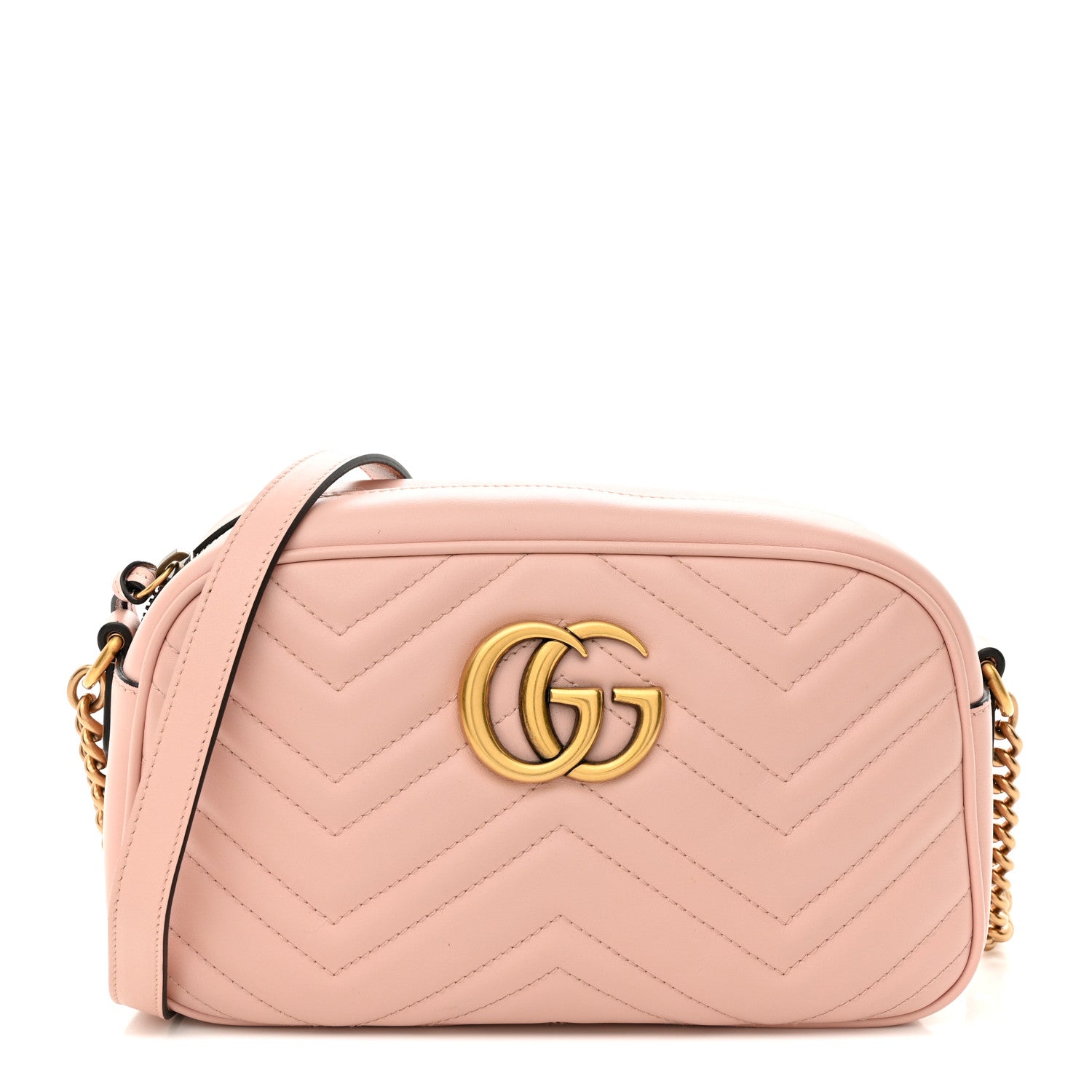 Gucci Calfskin Matelasse Small GG Marmont Chain Shoulder Bag Perfect Pink 1 of 14