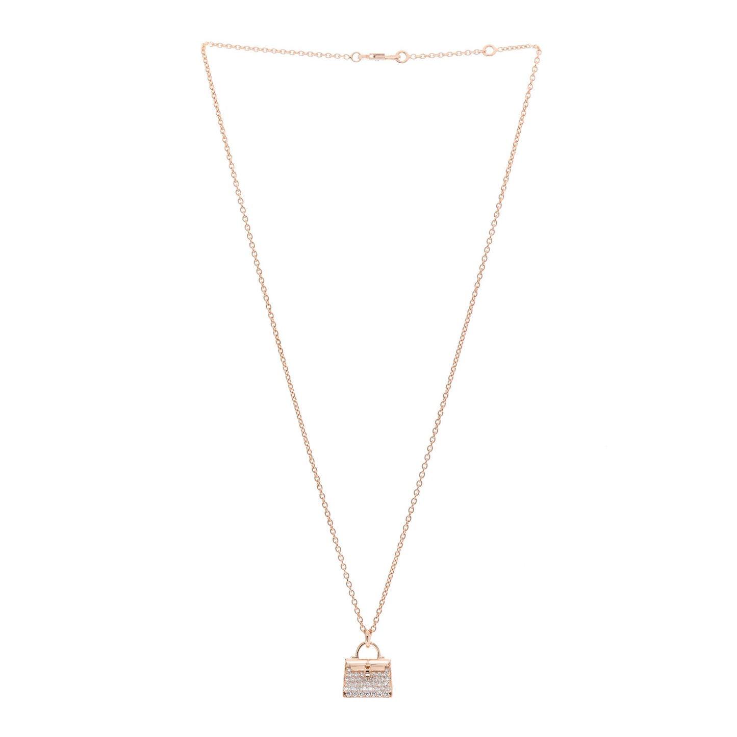 18K Rose Gold Diamond Kelly Amulettes Pendant Necklace