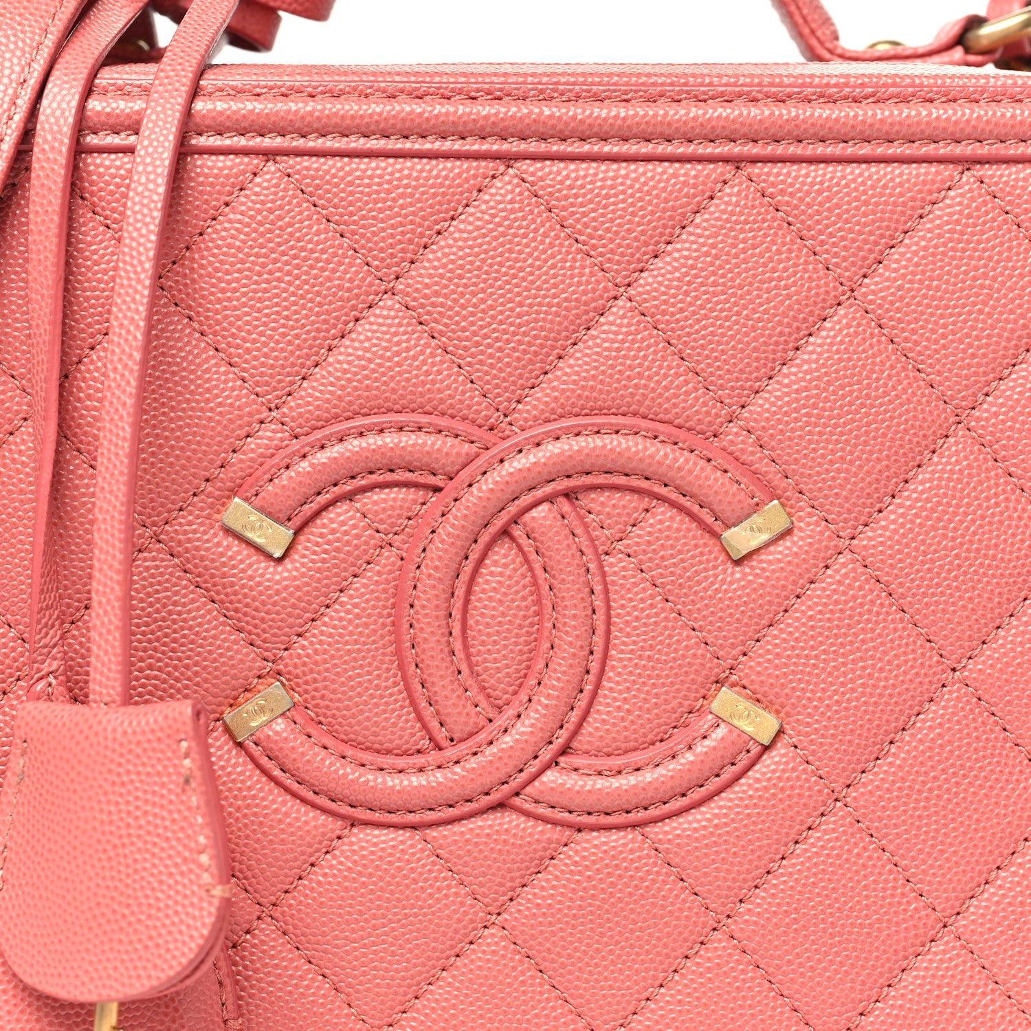 Chanel Caviar Quilted Medium CC Filigree Vanity Case Pink 8 of 11