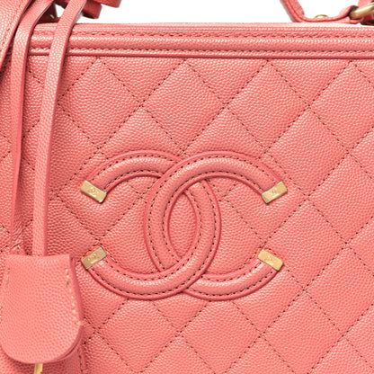 Chanel Caviar Quilted Medium CC Filigree Vanity Case Pink 8 of 11