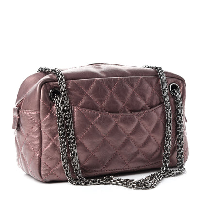 Chanel Metallic Aged Calfskin Quilted Medium Reissue Camera Case Pink 3 of 10