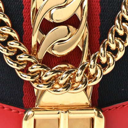 Gucci Calfskin Mini Sylvie Chain Shoulder Bag Hibiscus Red 8 of 10