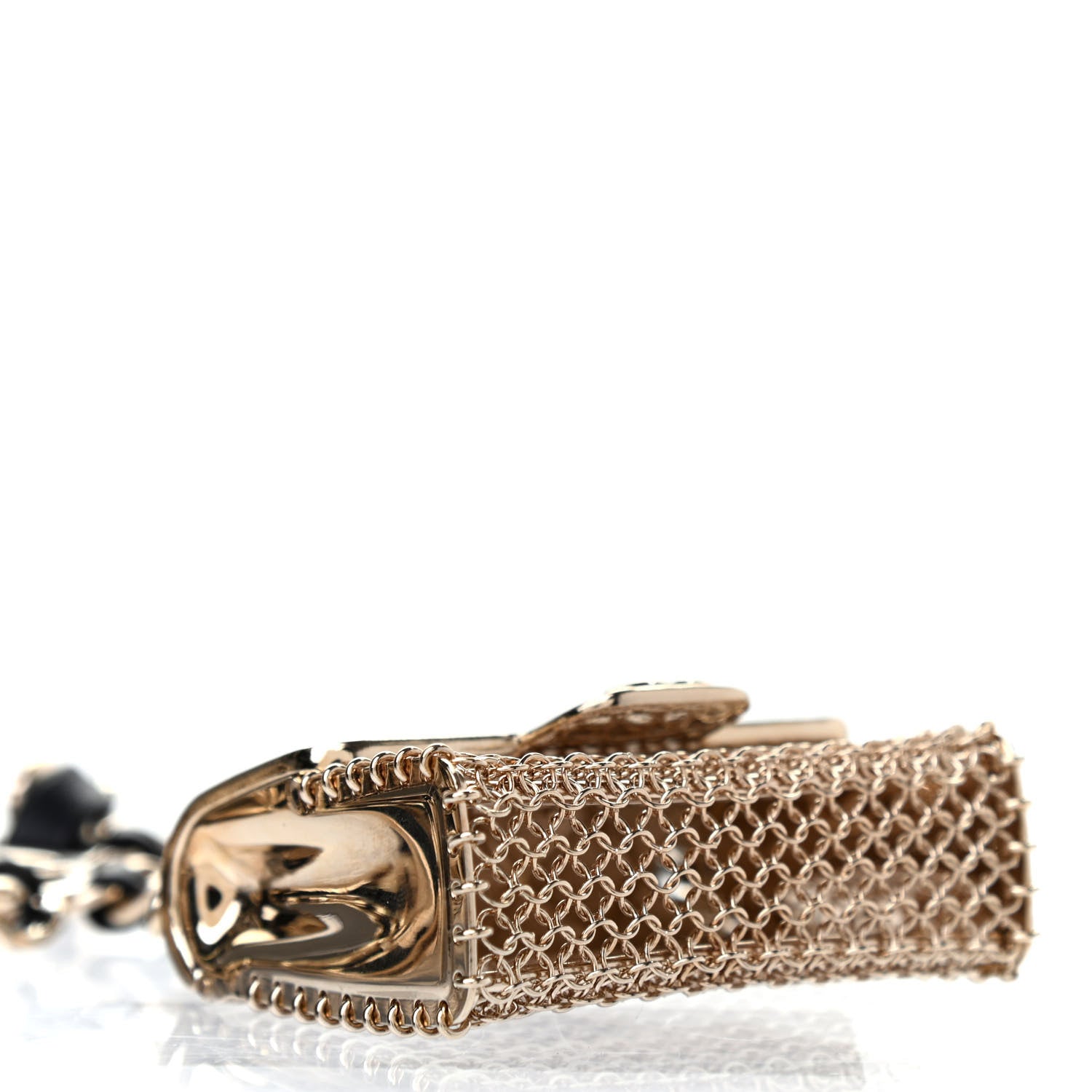 Chanel Lambskin Chain CC Flap Bag Belt 80 Black Gold 4 of 5