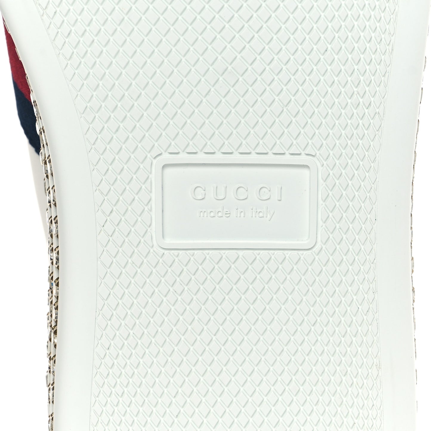 Calfskin Crystal Web Bee Embroidered Womens Ace Platform Sneakers 40 White