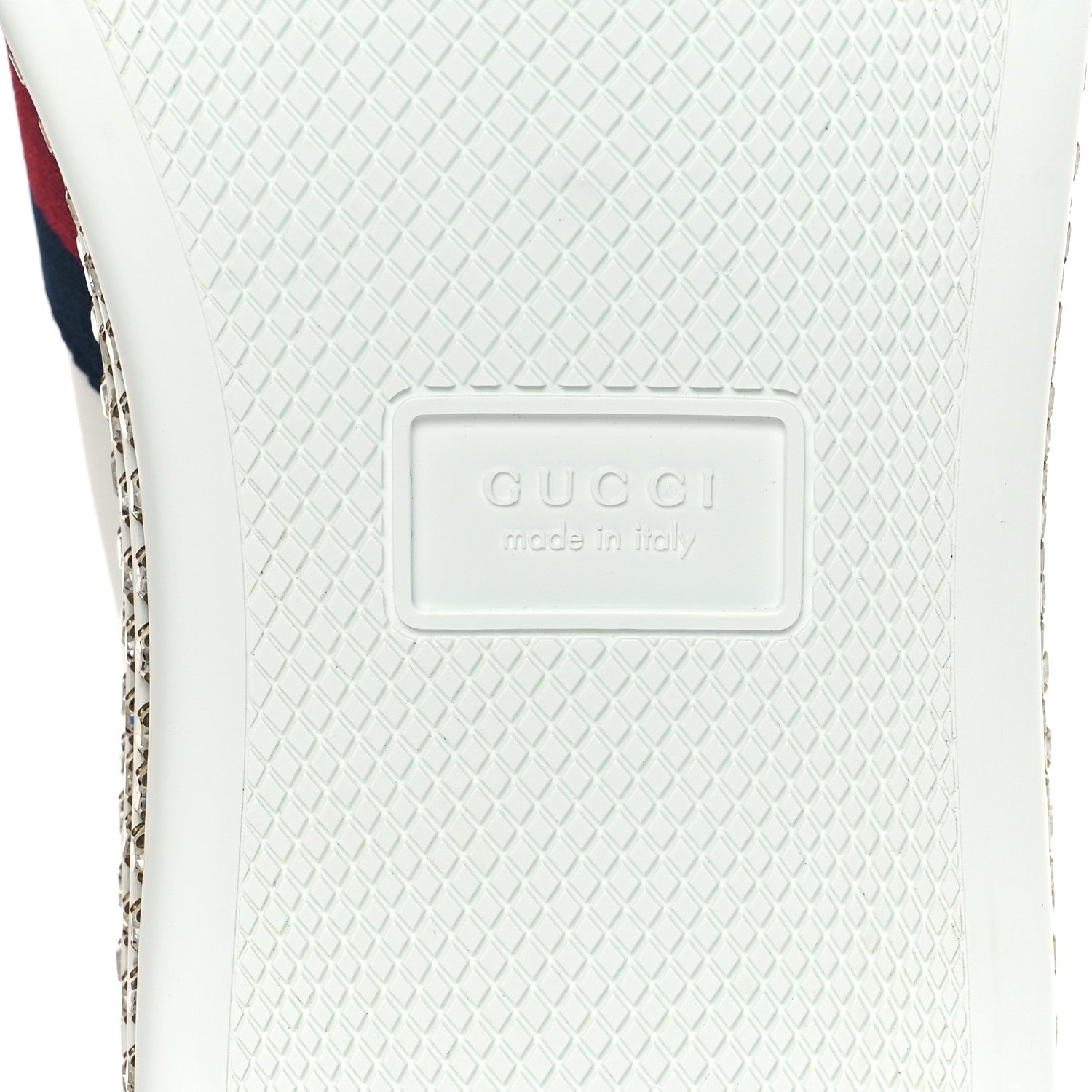 Gucci Calfskin Crystal Web Bee Embroidered Womens Ace Platform Sneakers 40 White 6 of 9