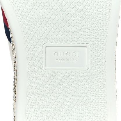 Gucci Calfskin Crystal Web Bee Embroidered Womens Ace Platform Sneakers 40 White 6 of 9