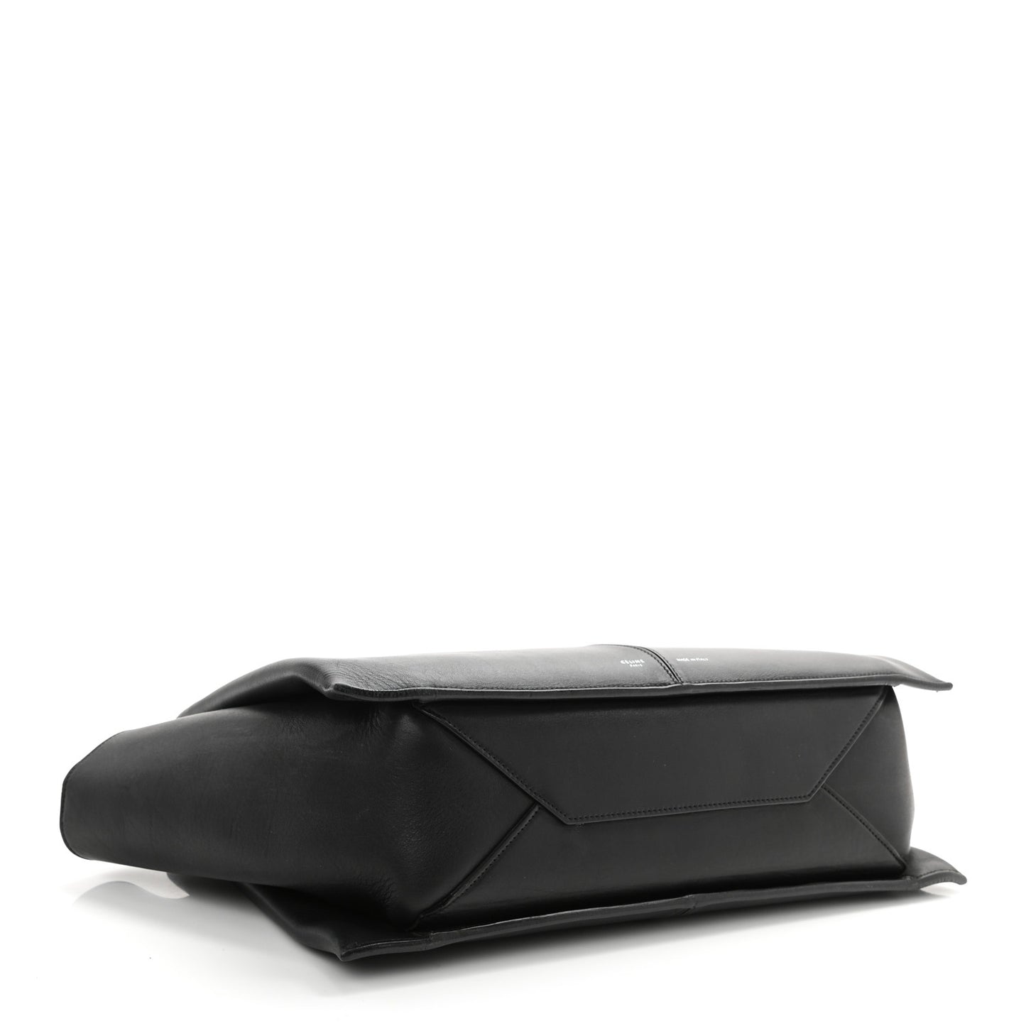 Baby Grained Calfskin Medium Tri-Fold Bag Black
