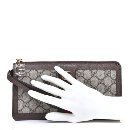 Gucci GG Supreme Monogram Web Ophidia Travel Wristlet Beige New Acero 2 of 10