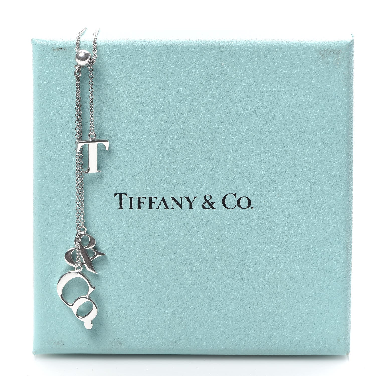Tiffany Sterling Silver Letters Lariat Necklace 6 of 6