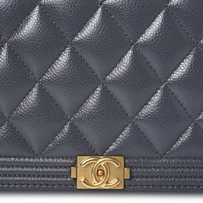 Chanel Caviar Quilted Boy Wallet On Chain WOC Grey 8 of 11