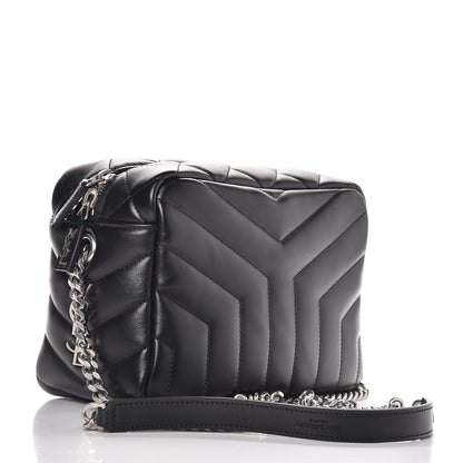 Saint Laurent Calfskin Y Quilted Monogram Small Loulou Bowling Bag Black 3 of 8