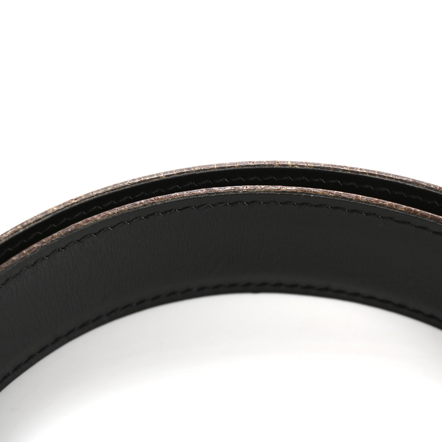 Box Taurillon Clemence 32mm Square H Belt 75 30 Black Gold