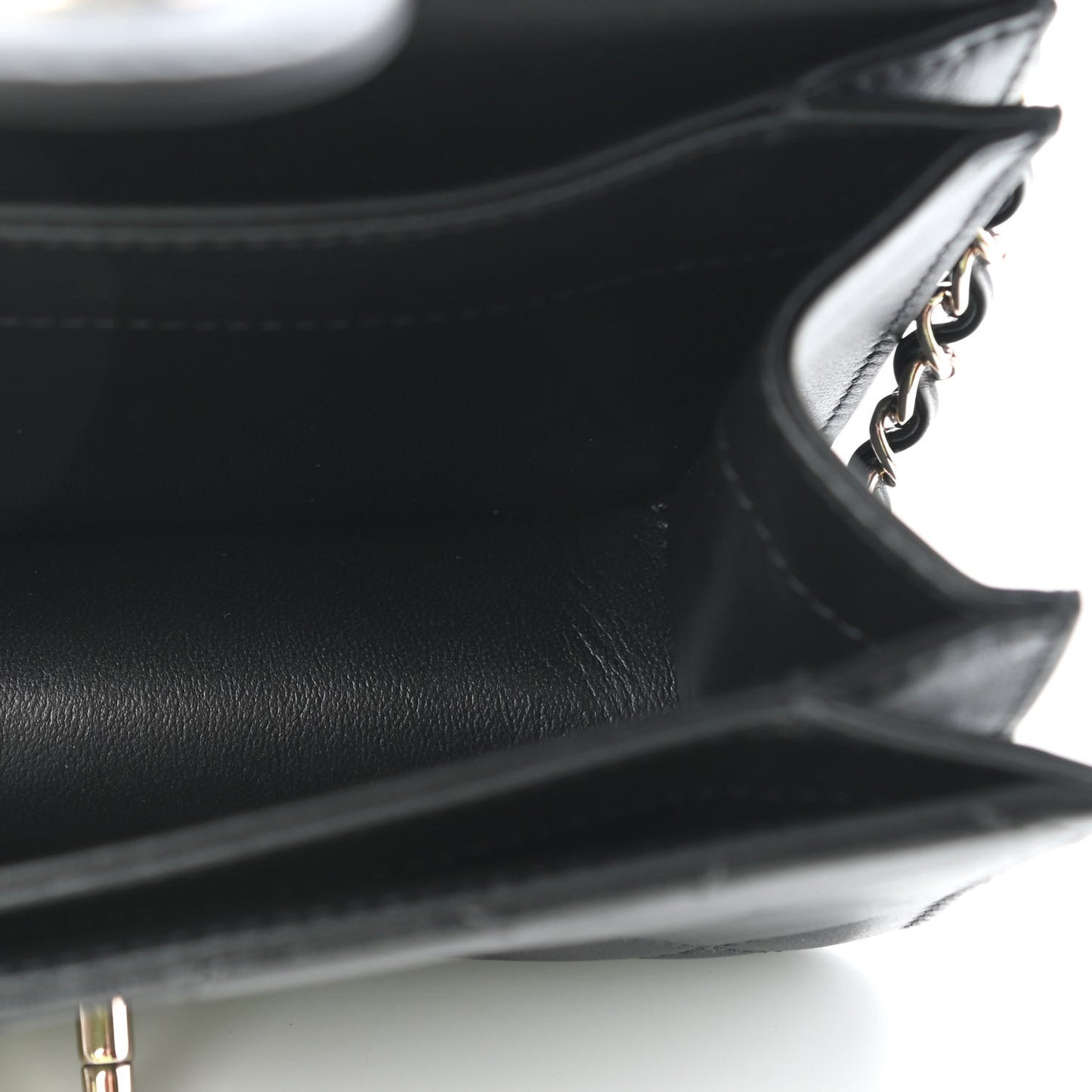 Calfskin Quilted Small Top Handle Flap Black