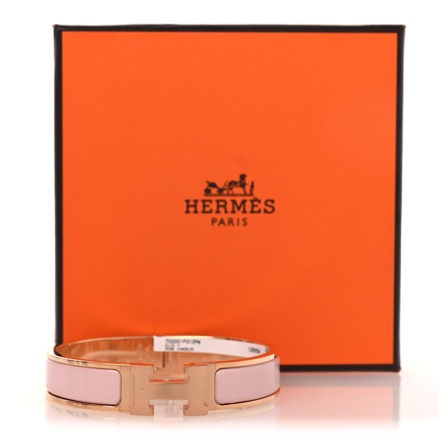 Enamel Narrow Clic Clac H Bracelet PM Rose Candeur