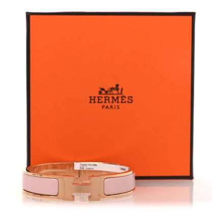Hermes Enamel Narrow Clic Clac H Bracelet PM Rose Candeur 6 of 6