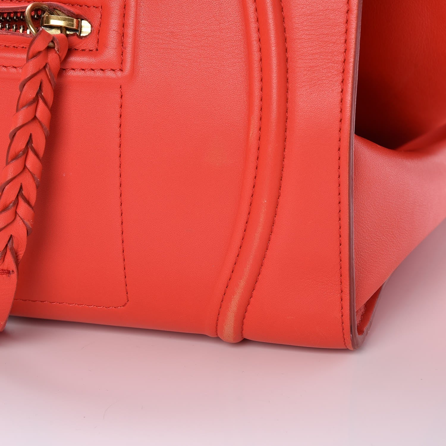 Celine Nappa Calfskin Medium Phantom Luggage Vermillion 10 of 11