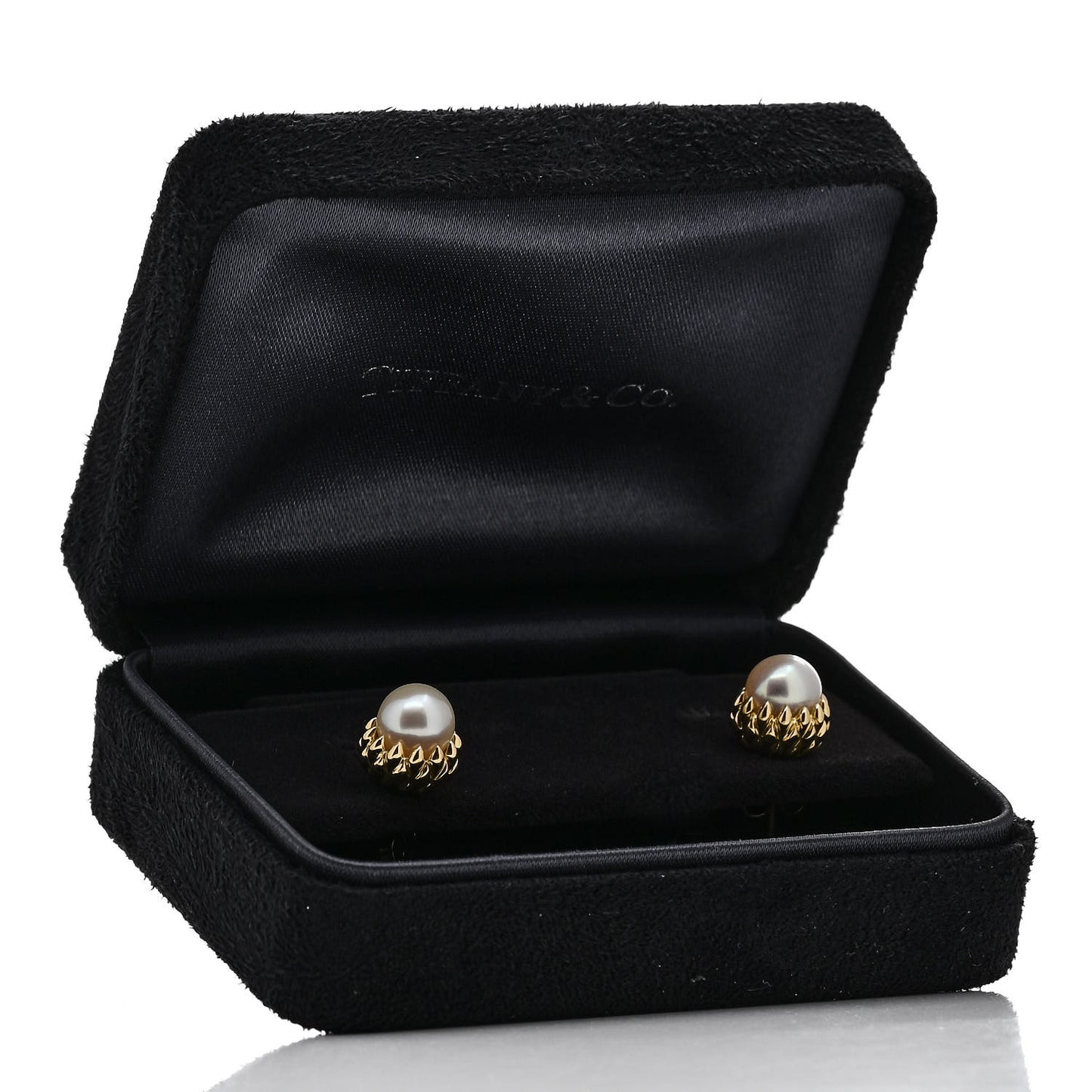 18K Yellow Gold Pearl Schlumberger Acorn Earrings