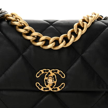 Chanel Goatskin Quilted Large Chanel 19 Flap Black 8 of 12