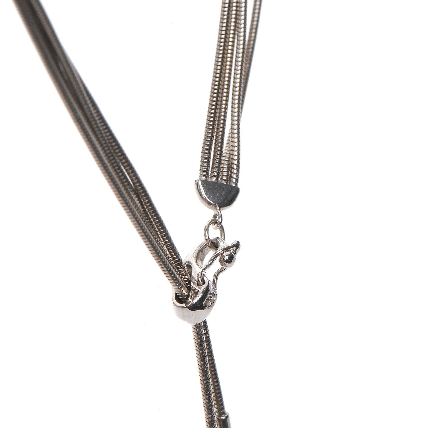 Tiffany 18k White Gold Hematite Carnelian Smoky Quartz Metal Feather Lariat Necklace 4 of 9