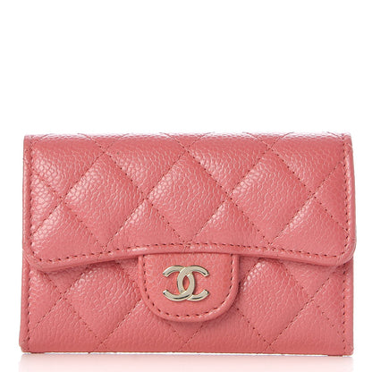 Chanel Caviar Quilted Flap Card Holder Pink 1 of 9