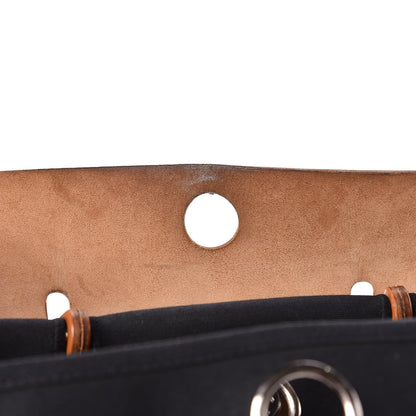 Hermes Toile Vache Calfskin Herbag 30 PM Black Natural 9 of 16